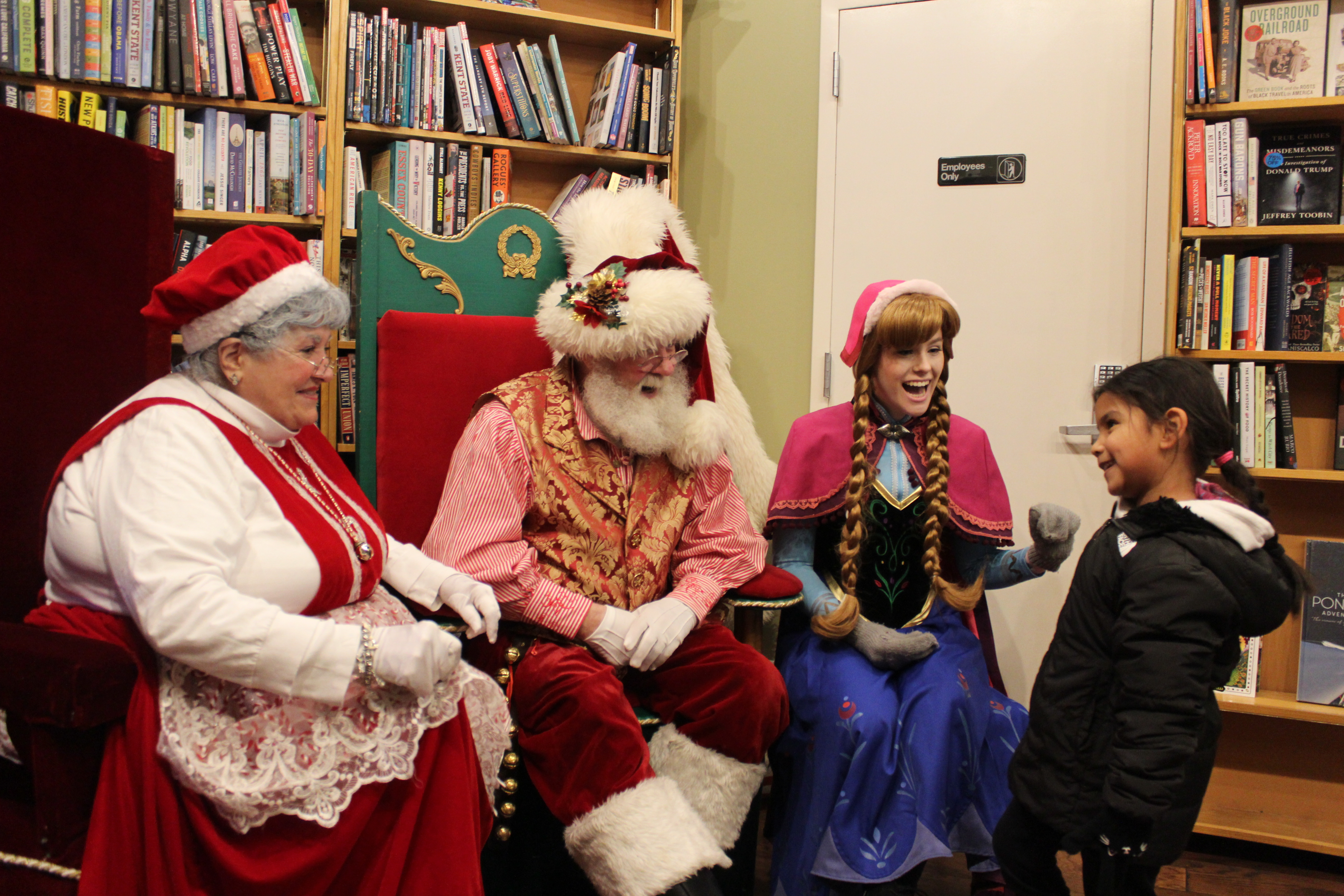 Anna meeting guests at the trolley